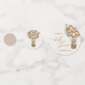 熊,青い風船,熱気球,赤ちゃんシャワー コンフェッティ (正面)