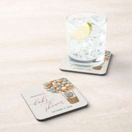 熊，青い風船，熱気球，赤ちゃんシャワー コースター