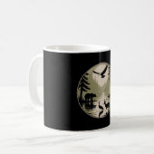 熊 鹿 鷲 月の森のシルエット コーヒーマグカップ (正面左)