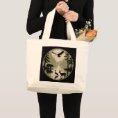 熊 鹿 鷲 月の森のシルエット ラージトートバッグ (正面(商品))