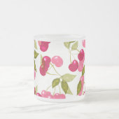 熟したさくらんぼすりガラスのコーヒーマグ フロストグラスマグカップ (中央)