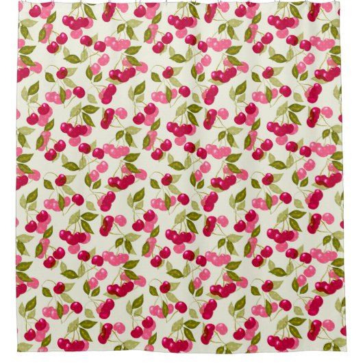熟したさくらんぼシャワーカーテン シャワーカーテン (正面)