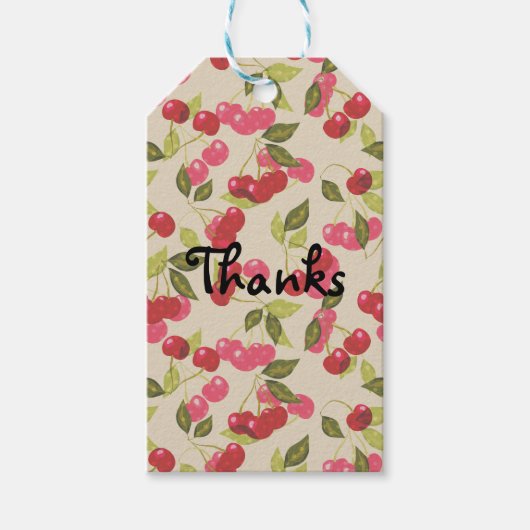 熟したさくらんぼ ギフトタグ (正面)