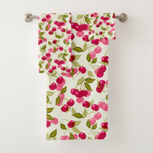 熟したさくらんぼ バスタオルセット (インサイチュ)