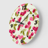 熟したさくらんぼ ラージ壁時計 (傾斜)