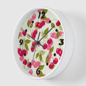 熟したさくらんぼ 壁時計 (傾斜)