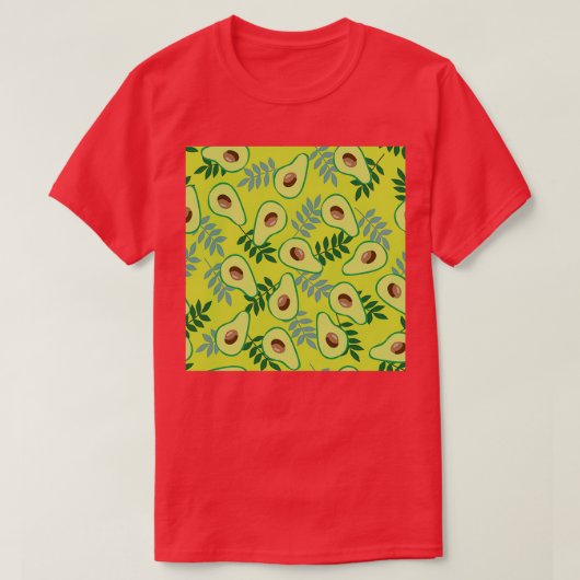 熟したアボカ葉ドと軽い緑の上の製品 Tシャツ (デザイン正面)