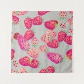 熟したイチゴの手描きテクスチャ タペストリー (正面(横))