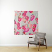 熟したイチゴの手描きテクスチャ タペストリー (インサイチュ)