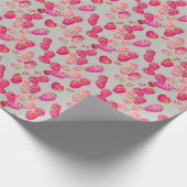 熟したイチゴの手描きテクスチャ ラッピングペーパー (角)