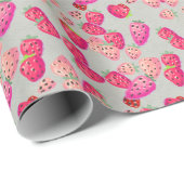 熟したイチゴの手描きテクスチャ ラッピングペーパー (ロールコーナー)