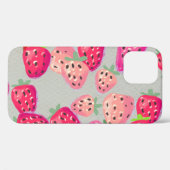 熟したイチゴの手描きテクスチャ Case-Mate iPhoneケース (裏面 (横))