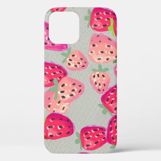 熟したイチゴの手描きテクスチャ Case-Mate iPhoneケース (裏面)