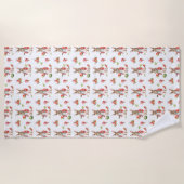 熟したジューシーで赤いスイカのスライス ビーチタオル (正面)