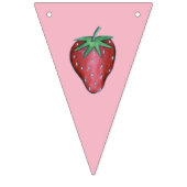 熟したジューシーなストロベリーイチゴハッピーバースデー バンティングフラッグ (第1の旗)