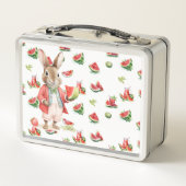 熟したスイカを持つペーターウサギ メタルランチボックス (裏面)