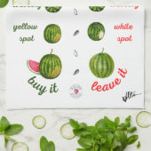 熟したスイカを選ぶ方法 – 水彩図 キッチンタオル (折り畳み)