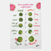 熟したスイカを選ぶ方法 – 水彩図 キッチンタオル (縦)