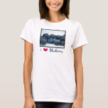 熟したフレッシュブルーベリー Tシャツ<br><div class="desc">新鮮な熟したブルーベリーの素敵な写真。ニセルの斑入りテクスチャ。</div>