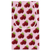 熟したラズベリーレッドラズベリー果実プリント スモールペーパーバッグ (裏面)