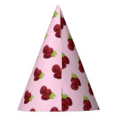 熟したラズベリーレッドラズベリー果実プリント パーティーハット (裏面)