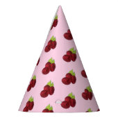 熟したラズベリーレッドラズベリー果実プリント パーティーハット (左)