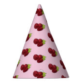熟したラズベリーレッドラズベリー果実プリント パーティーハット (右)
