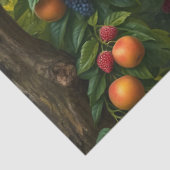 熟したリンゴとブドウを持つ緑豊かなガーデンシーン 薄葉紙 (詳細)