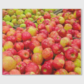 熟したリンゴの背景 ラッピングペーパー (フラット)