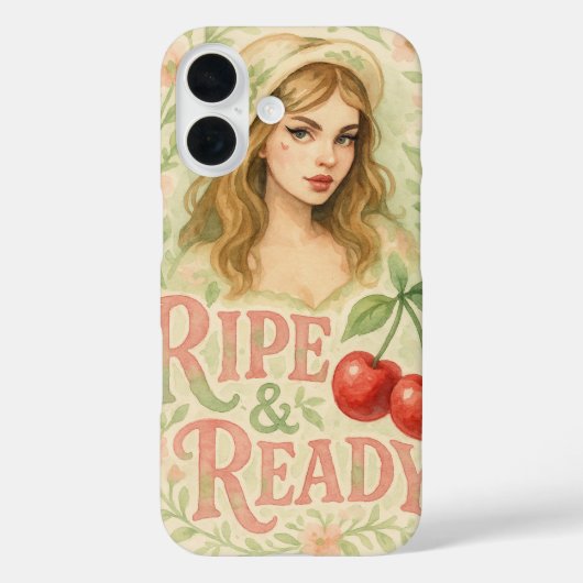 熟した夏のボホ フラワーチェリーガール Case-Mate iPhoneケース (裏面)