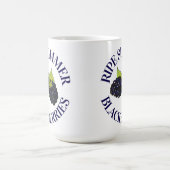 熟した夏ブラックベリーブラックベリーベリー コーヒーマグカップ (中央)