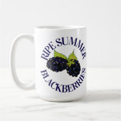 熟した夏ブラックベリーブラックベリーベリー コーヒーマグカップ (左)