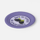 熟した夏ブラックベリーブラックベリーベリー ペーパープレート (アングル)