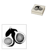 熟した新鮮なスライス夏トルコのイチジクの木 ラバースタンプ (押印)