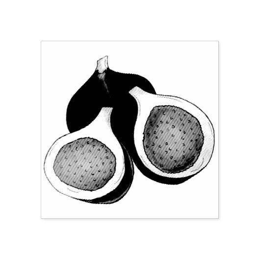 熟した新鮮なスライス夏トルコのイチジクの木 ラバースタンプ (インプリント)