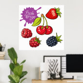 熟した新鮮な果実 ポスター (ホームオフィス)