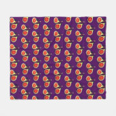 熟した新鮮な薄切り紫色のイチジクの木の果実 フリースブランケット (正面(横))