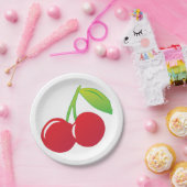 熟した明るい赤いさくらんぼ ペーパープレート (パーティー)