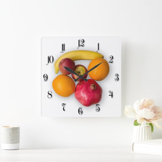 熟した果実 スクエア壁時計 (ホーム)