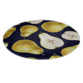 熟した梨、黒い背景、ガーデンアート カッティングボード (角)