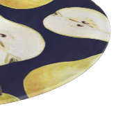 熟した梨、黒い背景、ガーデンアート カッティングボード (角)