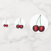 熟した赤いさくらんぼさくらんぼサマーストーンフルーツグルメ コンフェッティ (裏面)