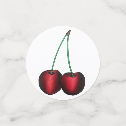 熟した赤いさくらんぼさくらんぼサマーストーンフルーツグルメ コンフェッティ (スモール正面)