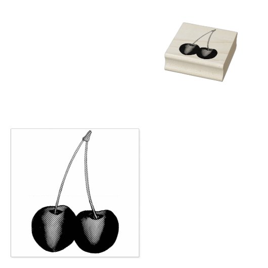 熟した赤いさくらんぼさくらんぼサマーストーンフルーツグルメ ラバースタンプ (押印)