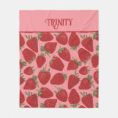 熟した赤いちごイラスト パーソナライズされた フリースブランケット (正面)