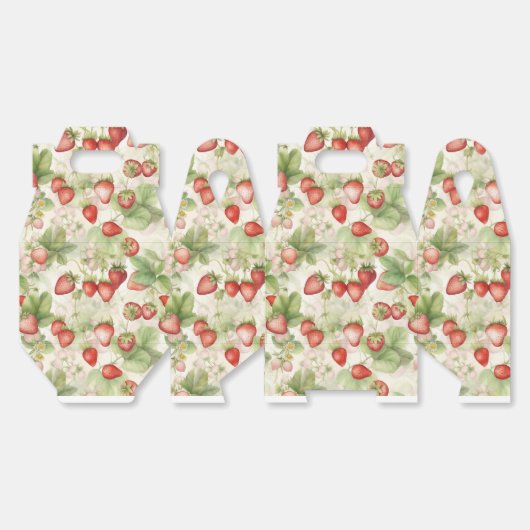 熟した赤いイチゴ畑 フェイバーボックス (見開き)