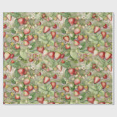 熟した赤いイチゴ畑。 ラッピングペーパー (フラット)