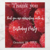 熟した赤いラズベリーの実 ワインラベル (シングルラベル)