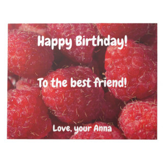 熟した赤いラズベリー ノートパッド