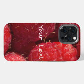 熟した赤いラズベリー iPhoneケース (裏面横)